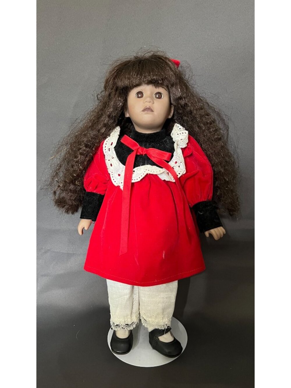 House Of Lloyd Whitney-Noel Christmas Around The World Porcelain Doll In Red Vel